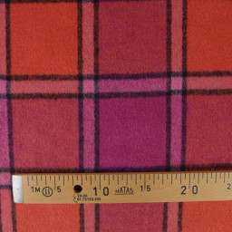 Tissu Lainage manteau leger - Tartan Fuchsia