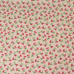 1 coupon de 25cm de  Tissu popeline motif cerises fond roses - Katia Fabrics - oeko tex