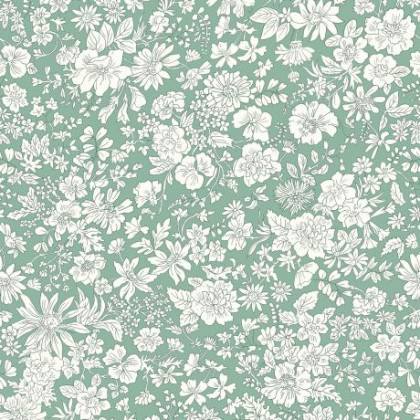 Tissu Liberty Fabrics - collection Emily Belle - vert olive - oeko tex