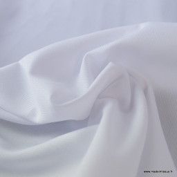 Tissu gabardine sergé polyester coton coloris blanc