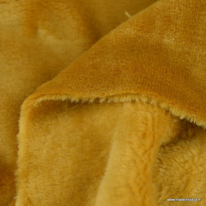 Tissu doudou ultra doux, lourd coloris Camel - oeko tex