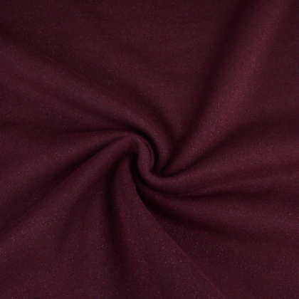 Tissu sweat lurex bordeaux - oeko tex