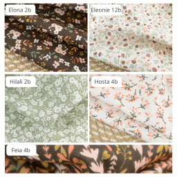 coupon de 220 cm de Tissu Eléonie imprimé fleurs et fleurettes tilleul et blanc - Oeko tex