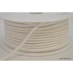 Cordon tressé 4mm coloris Blanc